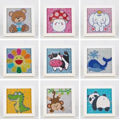 Full Round Diamond Painting 5D Crystal Rhinestone Cartoon Diamond Embroidery Animal Paintings Pictures Arts Craft for Kids gift