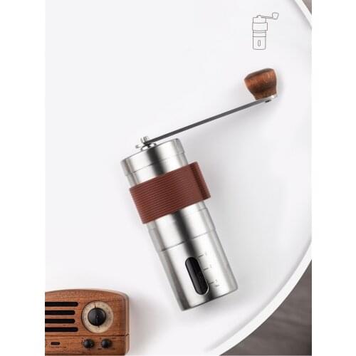 Portable hand coffee machine, 304 stainless steel bean grinder, manual coffee grinder, black ceramic grinding core
