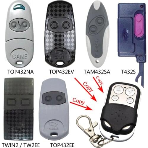 Copy CAME TOP432NA TOP432EV TOP432EE TWIN2 TW2EE TAM432SA T432S remote control 433.92mhz copy garage door CAME 433mhz remote