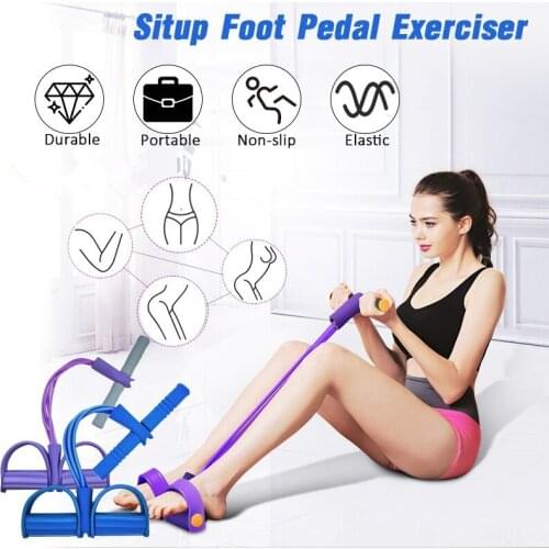 Adjustable Indoor Fitness Resistance Bands Sit Up Pull Rope Tensioner Fitness Pedal Ankle Puller