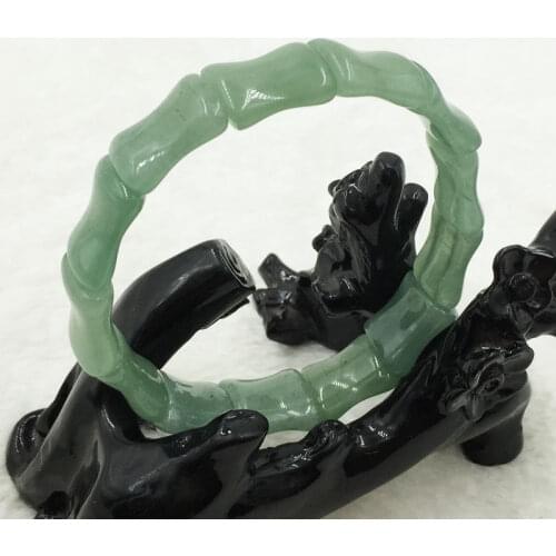 A-07 Adjustable Vintage 100% Natural Green Aventurine Jade Gems Bracelet Bangle a 5.19