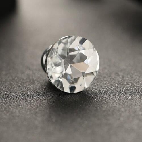 4x White Crystal Glass Knobs Diamond Shape Cupboard Drawer Pull Door Kitchen Cabinet Wardrobe Handle Hardware