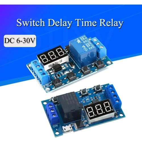 DC 6-30V Support Micro USB 5V LED Display Automation Cycle Delay Timer Control Off Switch Delay Time Relay 6V 9V 12V 24V