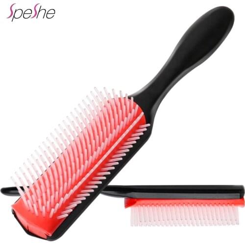 9-Rows Denman Brush Haarborstel Curly Hair Detangling Detangler Hairbrush Straight Curly Wet Hair Styling Denman Brush