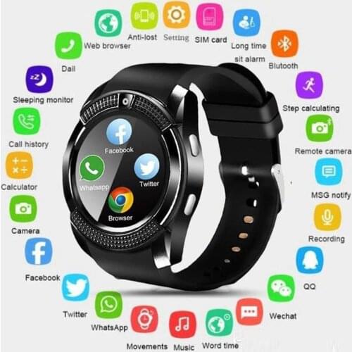 V8 smart watch wrist smartwatch bluetooth Watch with Sim Card Slot Camera Controller for Phone Android Samsung Men Women PK DZ09