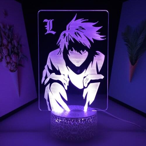 3D Led Lamp Anime Figure White Cracked Base 7 Color Changes With Remote Control for Valentines Day Birthday Gifts Night Light