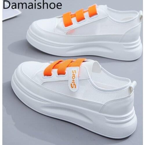 Summer Mesh Velcro White Shoes Womens Versatile 2021 Spring and Autumn New Fashion Girls Street Shooting Platform Womens Shoes