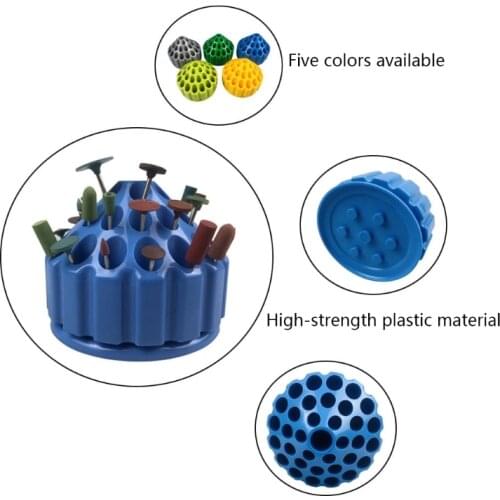 Rotatable Blue Green Gray Yellow Kelly Organizer Box Drill Bits Stand Plastic Grinding Tool Storage Box Bur Holder