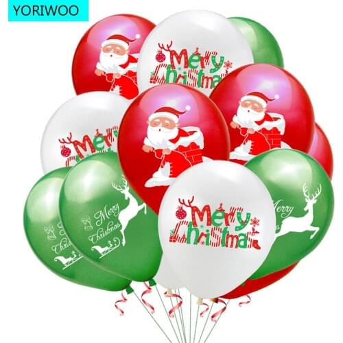 YORIWOO 10pcs Christmas Deer Balloon Confetti Balloons Air Merry Christmas Decorations For Home 2020 Baloons Birthday Party Xmas