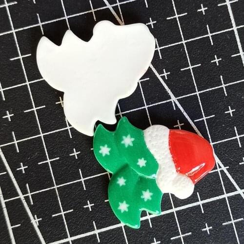 1pcs/lot resin flat back Printing Christmas beard 21mm Cabochons Scrapbooking Hair Bow Center DIY Christmas decration