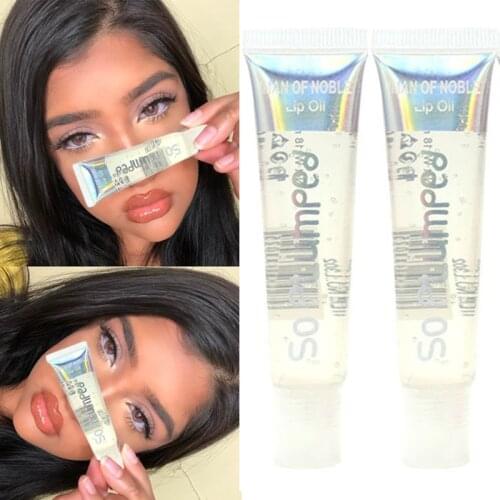 1PC So Plumped Plumping Lip Gloss Clear Lip Oil Moisturizer Shiny Cherry Volume Lip Tint Lipgloss Lipstick Makeup Cosmetic