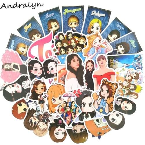 10/50Pcs Hot Sale TWICE Girl Group Stickers For Laptop Luggage Motorcycle Phone Skateboard Kawaii Student Kids Fans Gift