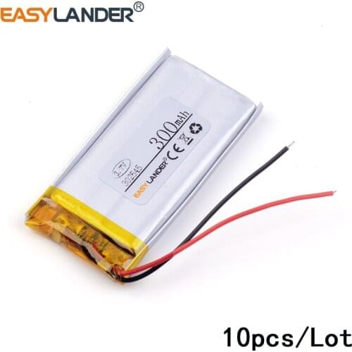 10pcs /Lot 3.7v lithium Li ion polymer rechargeable battery 302545 300MAH MP3MP4 dedicated Bluetooth Speakers032545
