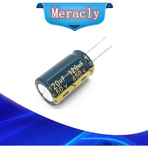 20~50pcs/lot 120UF high frequency low impedance 450v 120UF aluminum electrolytic capacitor size 18*30 mm 20