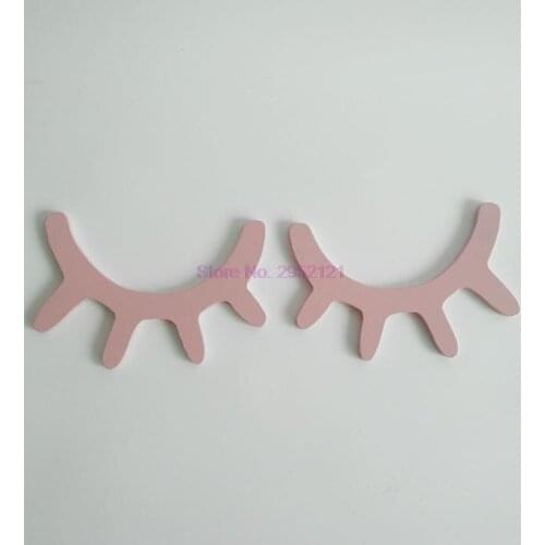 200pairs Wooden 3D Cute Eyes Eyelash Pattern Wall Sticker DIY Decoration Suitable For Eyelash Salon Shop Eyebrows Store Beauty