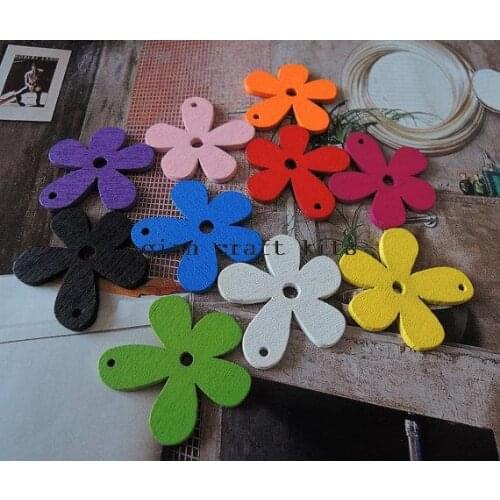 250pcs big colorful kitsch sun flower 27mm wooden pendant beads Wood applique drops cabochon charm for DIY