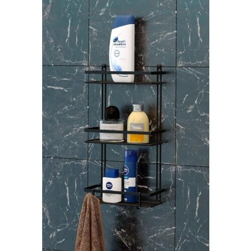 3 LAYER HOOKED BATHROOM RAFI MATTE BLACK ES065H