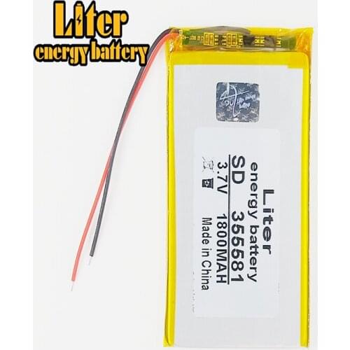 355581 3.7V 1800mah Lithium polymer Battery with Protection Board For MP4 GPS Tablet PCs PDA Free Sh