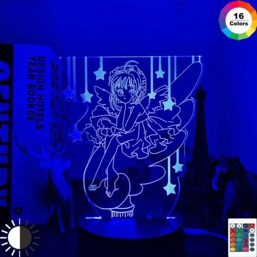 3d Led Light Anime Cardcaptor Sakura for Bedroom Decor Night Light Kids Brithday Gift Manga Room Table 3d Lamp Cardcaptor Sakura