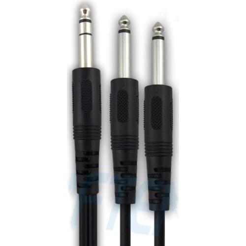 6.36.35/6.5 Three core stereo to two 6.35 Mono audio line cables microphone line Audio power amplifier acoustics sound card line