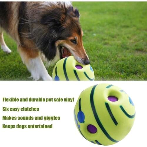 6" Pet Dog Play Ball Training Chew With Funny Sound Toy Squeaky Giggle Ball