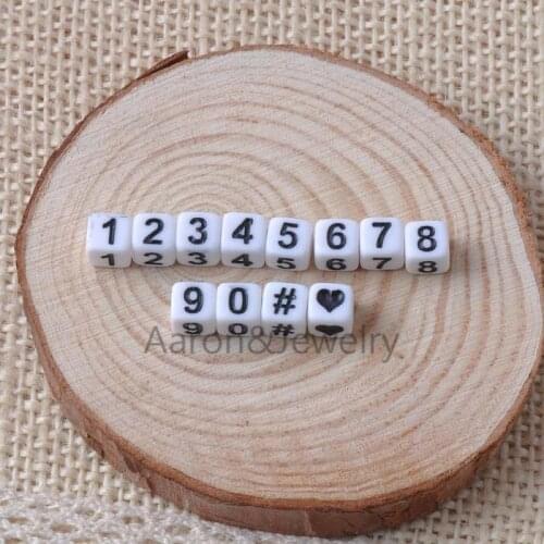 6X6mm 200Pcs Mixed white Acrylic number square Beads Spacer Beads For Jewelry Making YKL0190X