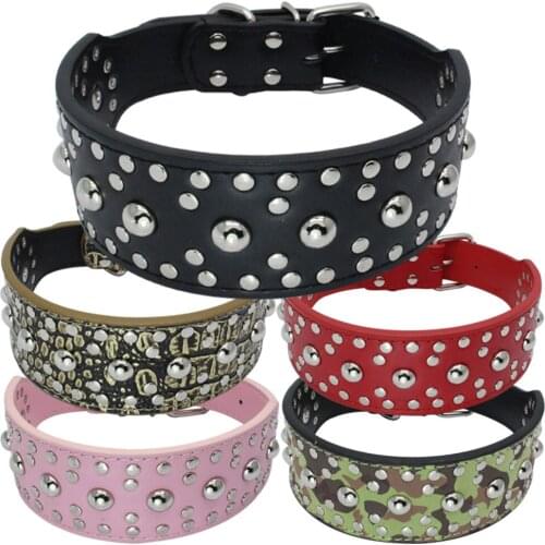 Spiked Studded Small Large Dog Collar Rivet Accessory Hond Neck Strap For Puppy Necklace Leather PU Pitbull Bulldog Pet Supplies