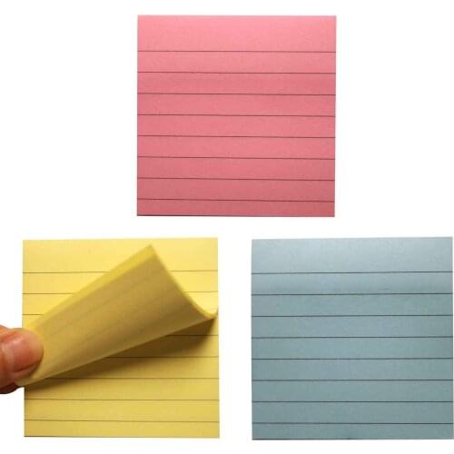 80 sheets color Memo Pad Paste Stripe Horizontal Sticky Note Self-stick Notes Message Notepads for School, Office or Family Use