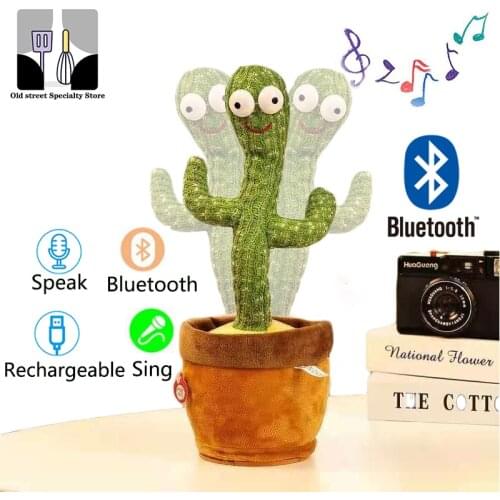 Bluetooth type can sing electric plush cactus 120 songs, dancing, twisting, glowing cactus recording, learning to speak, twisti