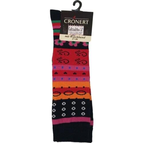 Cronert Creazioni striped plain knit high socks