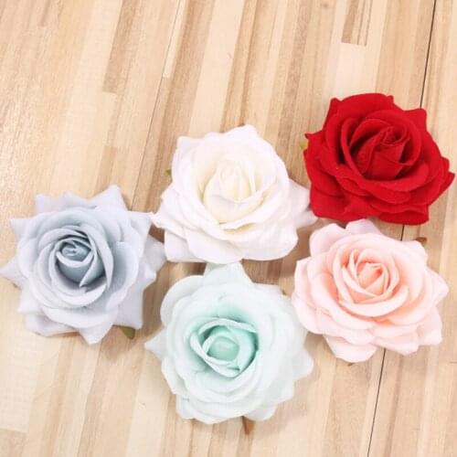5/10 Heads 8CM Artificial Silk Rose Flowers Bride Bouquet Flower For Wedding Party Hat Shoes Decorative Scrapbooking DIY Wreath