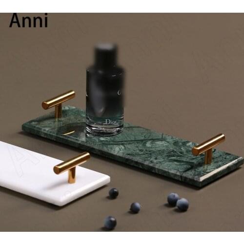 Natural Marble Trays Decorative Nordic Modern Household Bathroom Accessories Skin Care Products Storage Tray Home Decoration