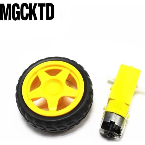 Deceleration DC motor + supporting wheels , a / smart car chassis , motor / robot car wheels