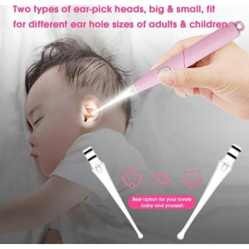 Electric Vacuum Earwax Remover with LED Light Painless Ear Wax Removal Cleaner Q1FE