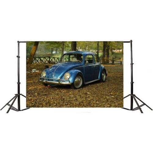 Photography Backdrop Nature Ric Vintage Car Trees Falling Leaves Autumn Ric