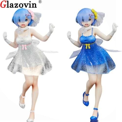 Glazovin Original Genuine Taito Re:Life In A Different World From Zero Rem Crystal Dress PVC Action Figure Model Toys For Girls
