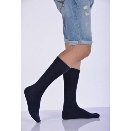 Idilfashion Male Pattern Bamboo Socket Stocking-Navy Blue-E-ART217 (3'LÜ PACKAGE)