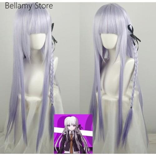 Game Danganronpa kyoko kirigiri cosplay costume wigs hairwear+wig cap