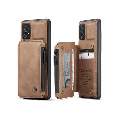 Luxury Leather Case For Samsung Galaxy S21 Ultra S20 FE S10 S9 S8 Plus Note 20 10 A21S A51 A71 Zipper Wallet Cover Coque Etui