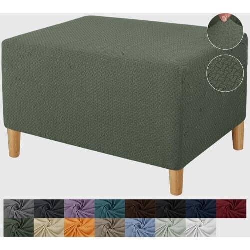 Square Shaped Solid Footstool Seat Covering Indoor Household Polyester Elastic Cushion Cover Living Room Decoration Chair Covers