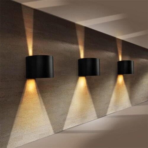 L44-Outdoor waterproof wall lamp square semi-circular adjustable light angle up and down light aluminum Indoor decor wall lamp