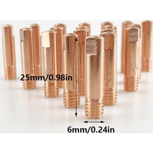 MIG 5Pcs 10 Pcs/set Tip Gas Nozzle MB-15AK M6*25mm Welding Torch Contact Contact Tip 0.8/1.0/1.2mm