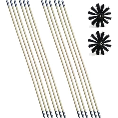 Dryer Vent Cleaning Kit 24 Feet Drier Duct Lint Brush Cleaner Tools Rotary System Working with or Without Drill