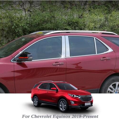 6/12pcsCar Styling Column Sticker For Chevrolet Equinox 2018-Present Window Trim Cover Exterior Body Decoration Chrome Accessory