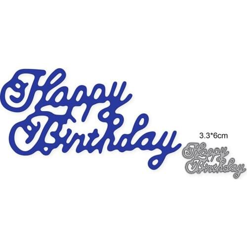 2021 New Metal Cutting Dies Cut Happy Birthday Mold Decoration Scrapbook dies Paper Craft Knife Mould Blade Punch Stencils dies