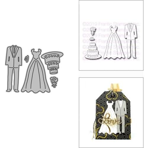 2021 New Wedding Attire Clothing Metal Cutting Dies for DIY Scrapbooking Decor and Card Making Paper Craft Embossing No Stamps