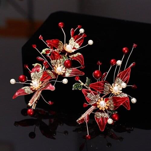 New Fashion Bridal Handmade Liquid Flower Beaded Barrettes Exquisite Wedding Hair Accessories
