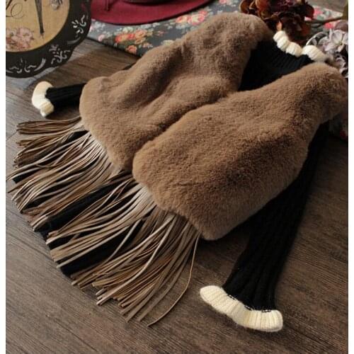 Autumn Winter Baby Girls Fur Vest Thick Faux Tassel Coat Fringed Jacket Imitation Rabbit Fur Vest Patchwork Clothes Children