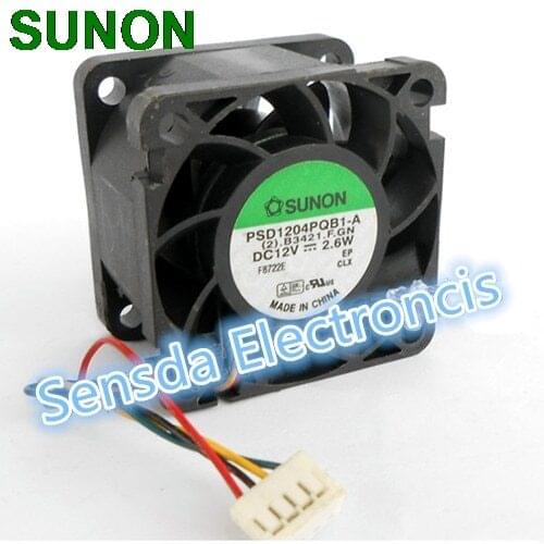 Original For Sunon 4028 PSD1204PQB1-A 12V 2.6W 4Wire Server dc axial Cooling Fan