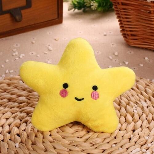 Pet Bite Squeaky Toys Smile Star Shape Cute Stuffed Toys For Dogs Puppy Biting BB Sound Chew Squeaker Plush Toy For Cats & Small